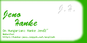 jeno hanke business card